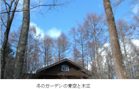 軽井沢の冬は明るい晴れの日が多い