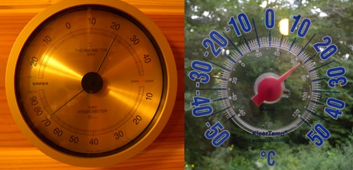 8月25日16時頃の外気温と室温湿度