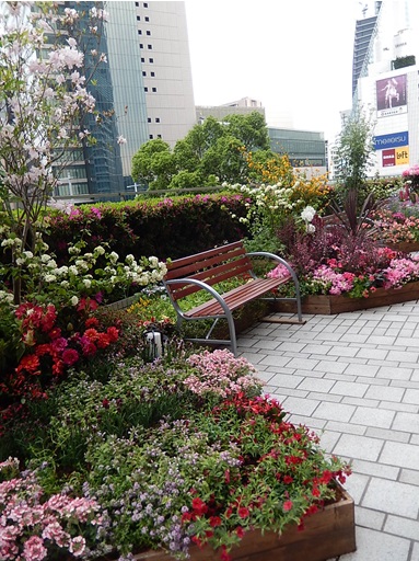 名古屋駅の商業ビルの植栽