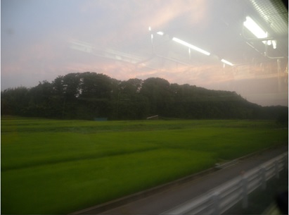 しなの鉄道車窓から小諸付近の田園風景